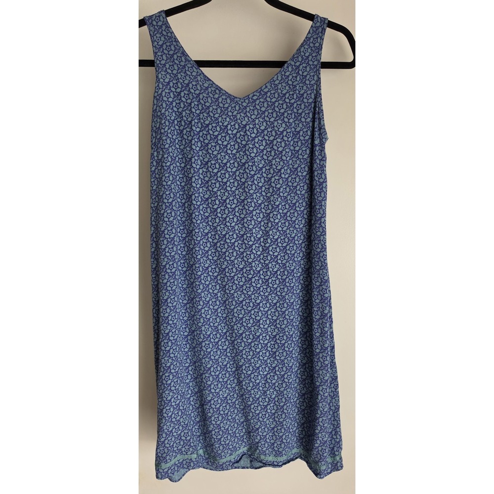 Gap Womens Sleeveless Floral Midi Dress Size S Blue Sundress Shift Gown